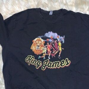 Next Level Apparel Black Tee with Multicolor King James Graphic